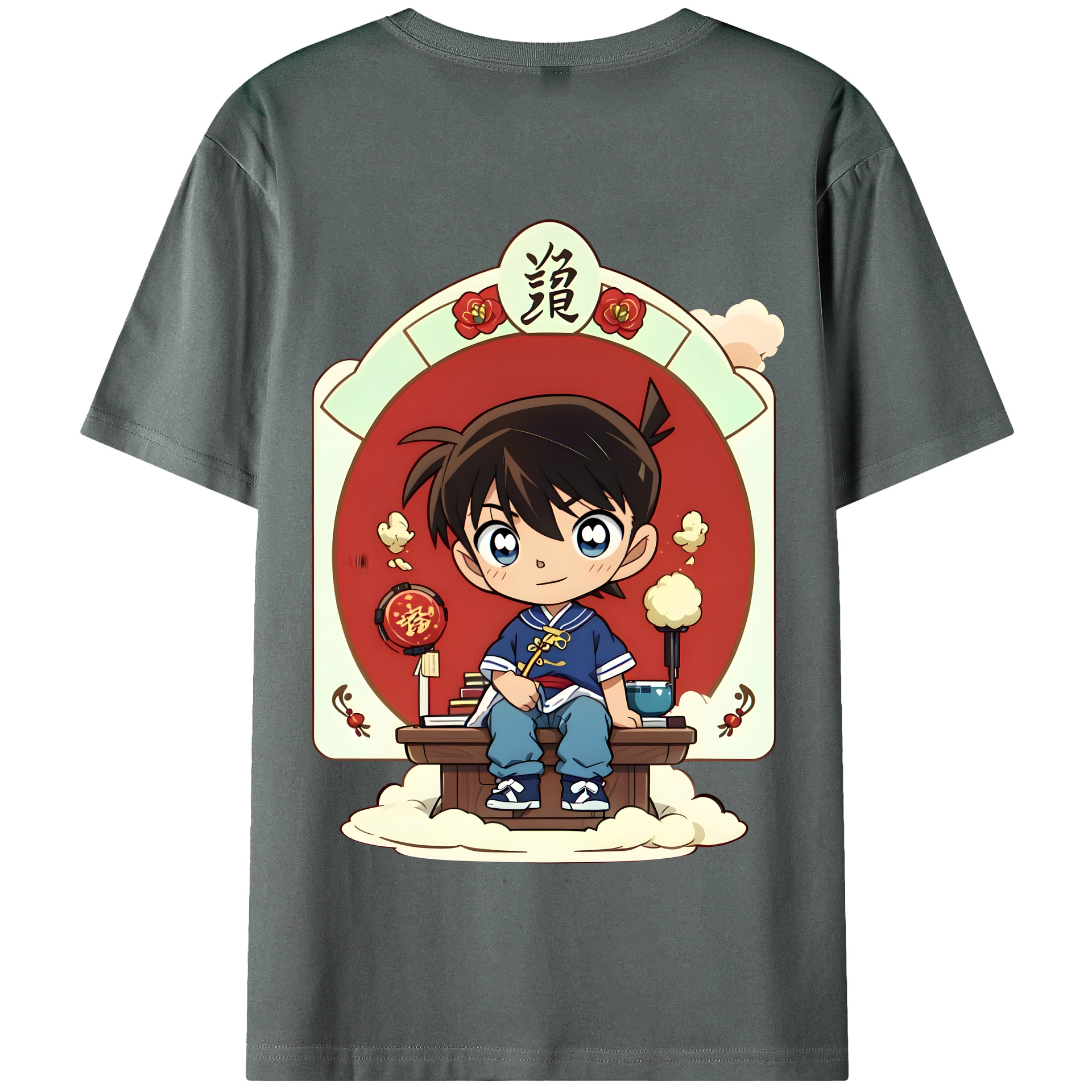 （画像用） 名探偵コナン 江戸川 コナン Detective Conan Conan Edogawa 綿100％半袖Tシャツ（背面プリント）
